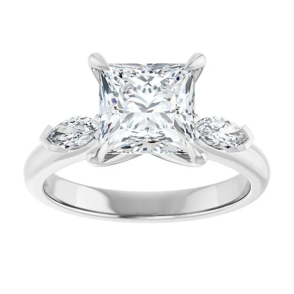 Claw-Prong Three-Stone Engagement Ring Image 3 J. Thomas Jewelers Rochester Hills, MI