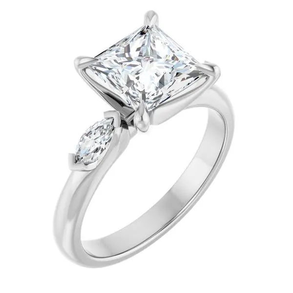 Claw-Prong Three-Stone Engagement Ring Arezzo Jewelers Elmwood Park, IL