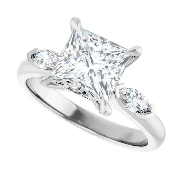 Claw-Prong Three-Stone Engagement Ring Image 5 Northwood Jewelers Northwood, OH
