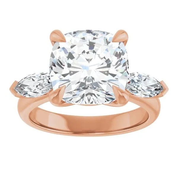 Claw-Prong Three-Stone Engagement Ring Image 3 The Jewelry Source El Segundo, CA