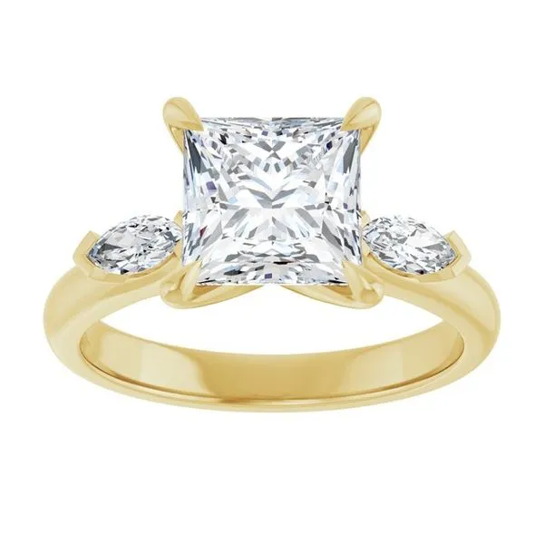 Claw-Prong Three-Stone Engagement Ring Image 3 Vulcan's Forge LLC KANSAS CITY, MO