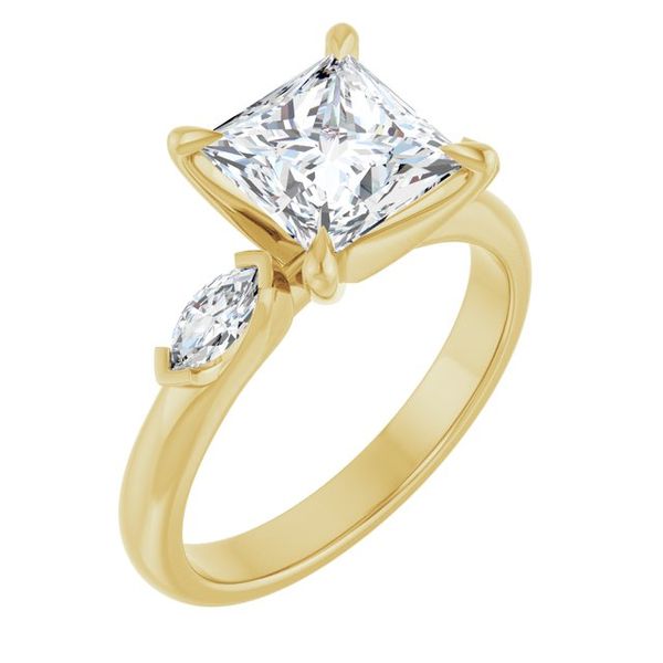Claw-Prong Three-Stone Engagement Ring