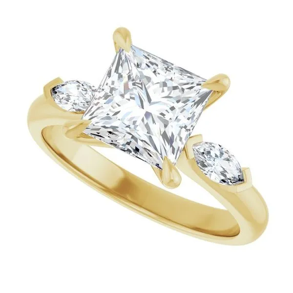 Claw-Prong Three-Stone Engagement Ring Image 5 Hudson Valley Goldsmith New Paltz, NY