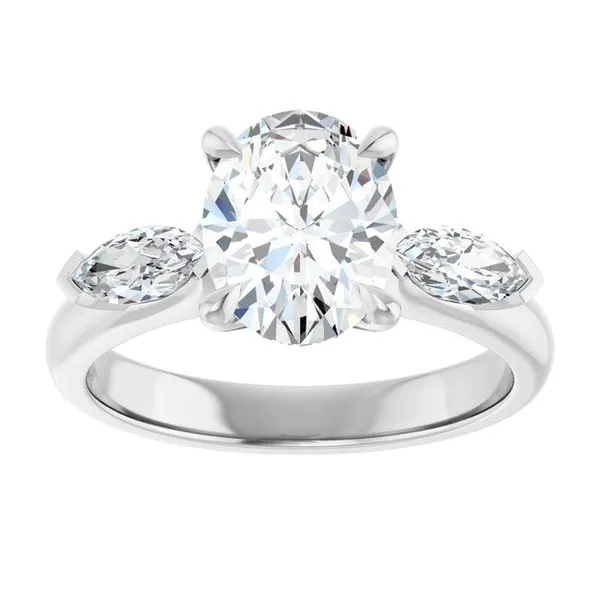 Claw-Prong Three-Stone Engagement Ring Image 3 House of Silva Wooster, OH
