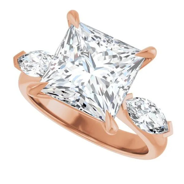 Claw-Prong Three-Stone Engagement Ring Image 5 Hudson Valley Goldsmith New Paltz, NY