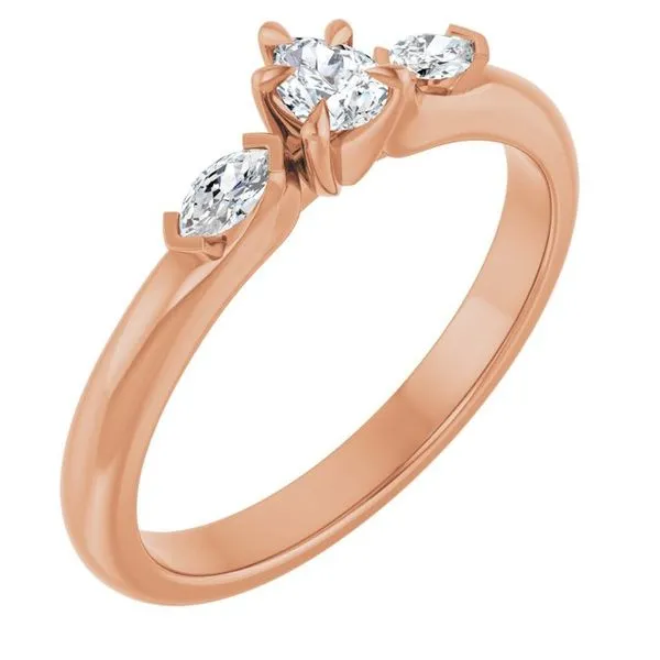 Claw-Prong Three-Stone Engagement Ring