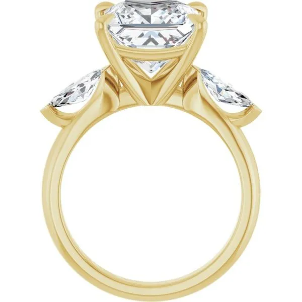 Claw-Prong Three-Stone Engagement Ring Image 2 J. West Jewelers Round Rock, TX