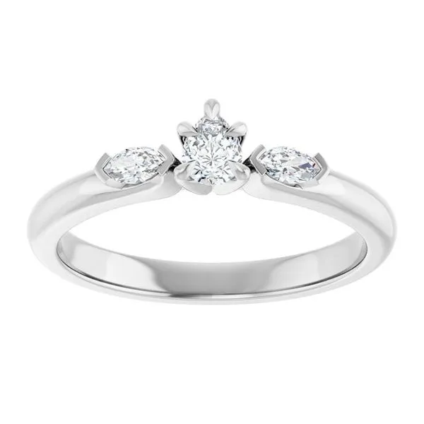 Claw-Prong Three-Stone Engagement Ring Image 3 Hudson Valley Goldsmith New Paltz, NY