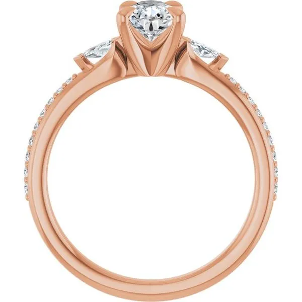 Claw-Prong Three-Stone Engagement Ring Image 2 Ocean View Jewelers Millville, DE