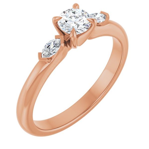 Claw-Prong Three-Stone Engagement Ring