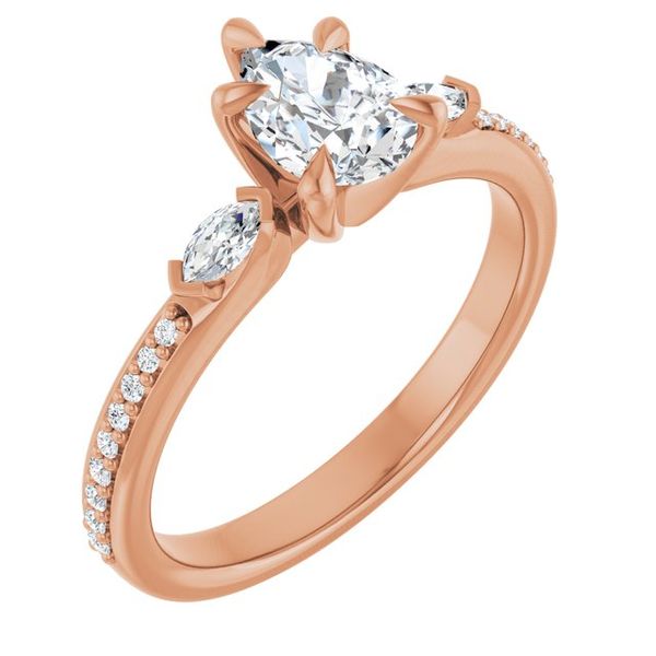 Claw-Prong Three-Stone Engagement Ring