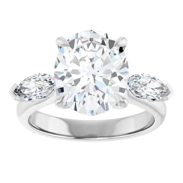 Claw-Prong Three-Stone Engagement Ring Image 3 Vulcan's Forge LLC KANSAS CITY, MO