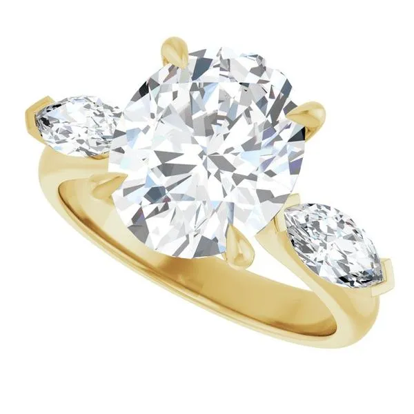 Claw-Prong Three-Stone Engagement Ring Image 5 Austin's Fine Diamonds & Jewelry Lyndhurst, NJ