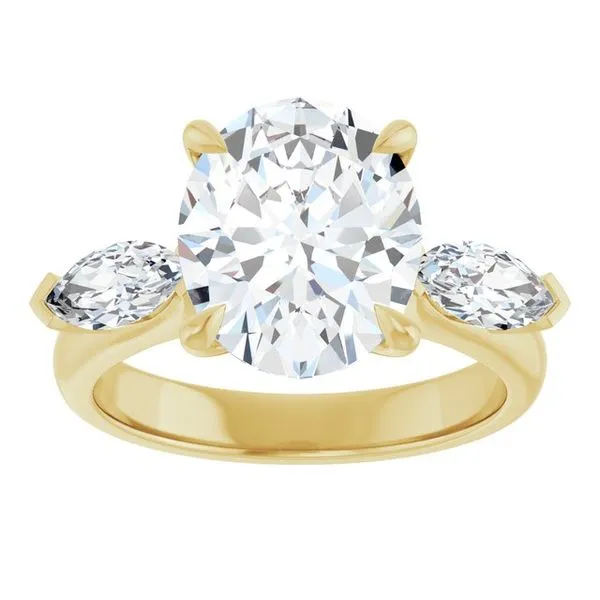 Claw-Prong Three-Stone Engagement Ring Image 3 Don's Jewelry & Design Washington, IA