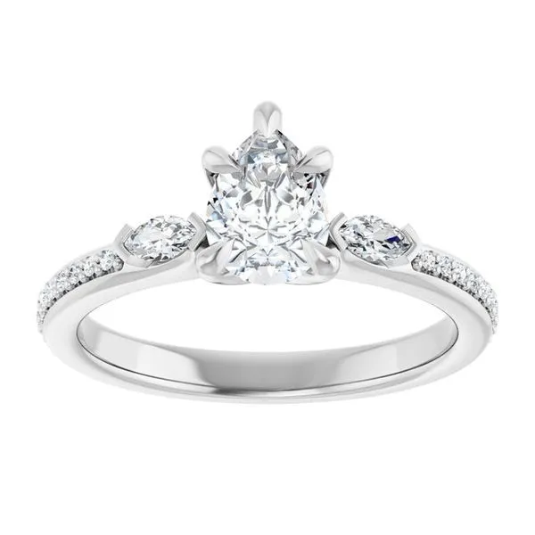 Claw-Prong Three-Stone Engagement Ring Image 3 Don's Jewelry & Design Washington, IA