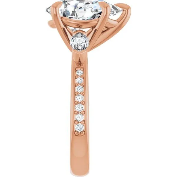 Claw-Prong Three-Stone Engagement Ring Image 4 Stuart Benjamin & Co. Jewelry Designs San Diego, CA