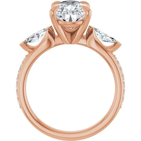 Claw-Prong Three-Stone Engagement Ring Image 2 Northwood Jewelers Northwood, OH