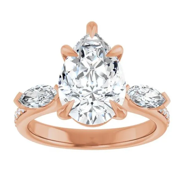 Claw-Prong Three-Stone Engagement Ring Image 3 Jimmy Smith Jewelers Decatur, AL