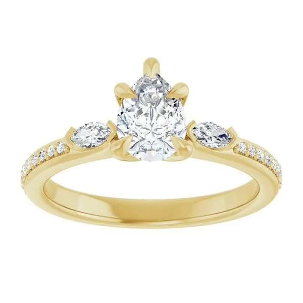 Claw-Prong Three-Stone Engagement Ring Image 3 J. West Jewelers Round Rock, TX