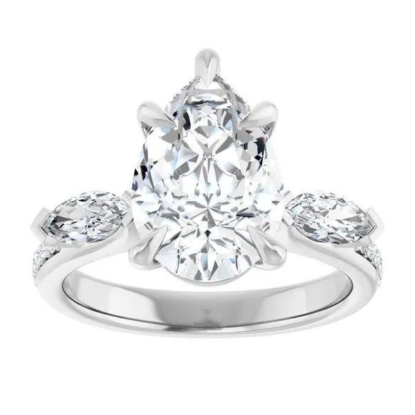 Claw-Prong Three-Stone Engagement Ring Image 3 JF Jones Jewelers Rochester, NY
