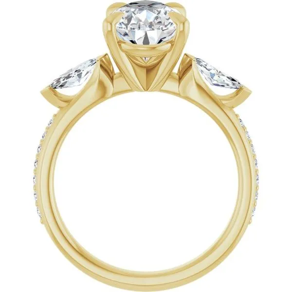 Claw-Prong Three-Stone Engagement Ring Image 2 J. West Jewelers Round Rock, TX