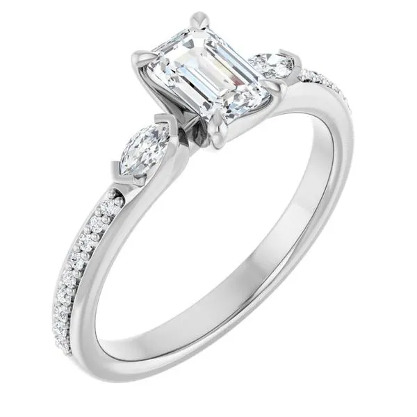 Claw-Prong Three-Stone Engagement Ring Mark Jewellers La Crosse, WI