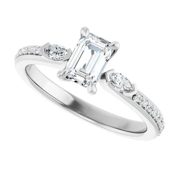 Claw-Prong Three-Stone Engagement Ring Image 5 Futer Bros Jewelers York, PA