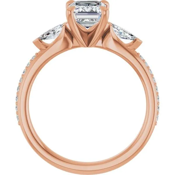 Claw-Prong Three-Stone Engagement Ring Image 2 Arezzo Jewelers Elmwood Park, IL