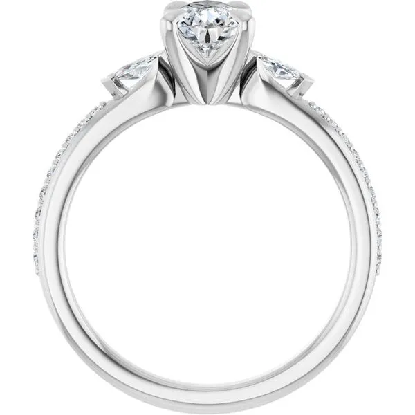 Claw-Prong Three-Stone Engagement Ring Image 2 Northwood Jewelers Northwood, OH
