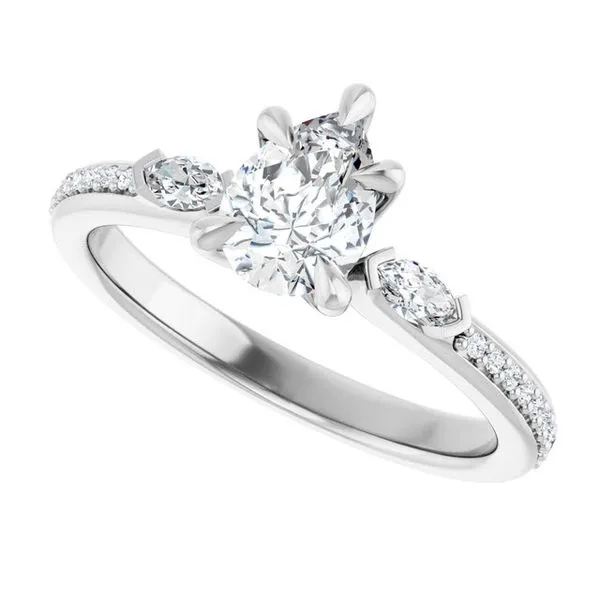 Claw-Prong Three-Stone Engagement Ring Image 5 J. West Jewelers Round Rock, TX