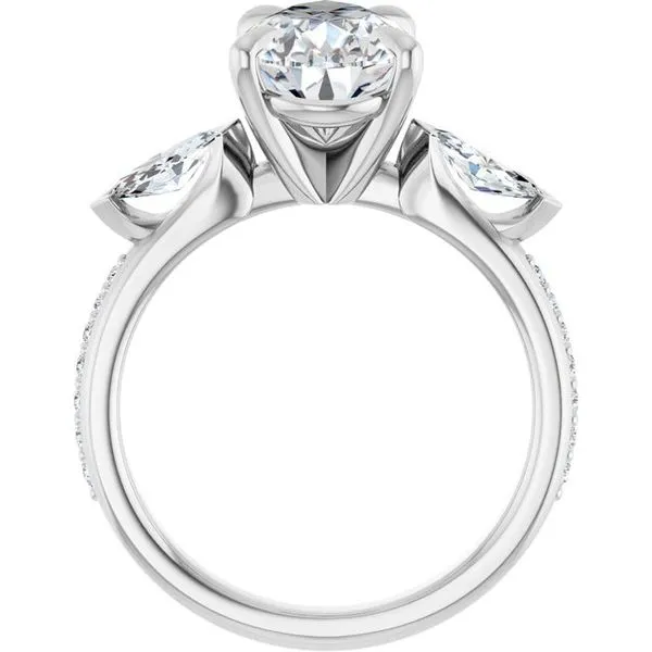Claw-Prong Three-Stone Engagement Ring Image 2 J. West Jewelers Round Rock, TX