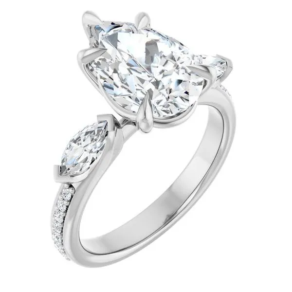Claw-Prong Three-Stone Engagement Ring Raleigh Diamond Fine Jewelry Raleigh, NC