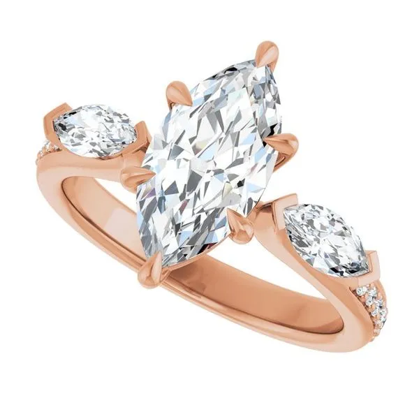 Claw-Prong Three-Stone Engagement Ring Image 5 J. Thomas Jewelers Rochester Hills, MI