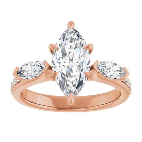 Claw-Prong Three-Stone Engagement Ring Image 3 JF Jones Jewelers Rochester, NY