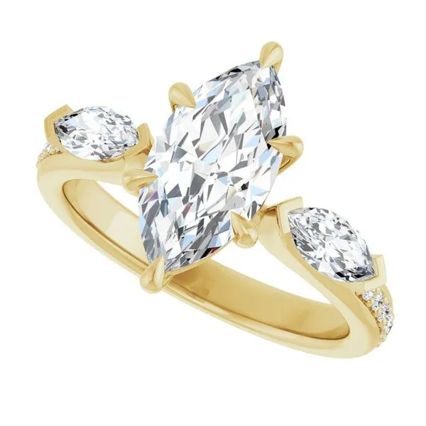 Claw-Prong Three-Stone Engagement Ring Image 5 Paul James Jewelers Angels Camp, CA