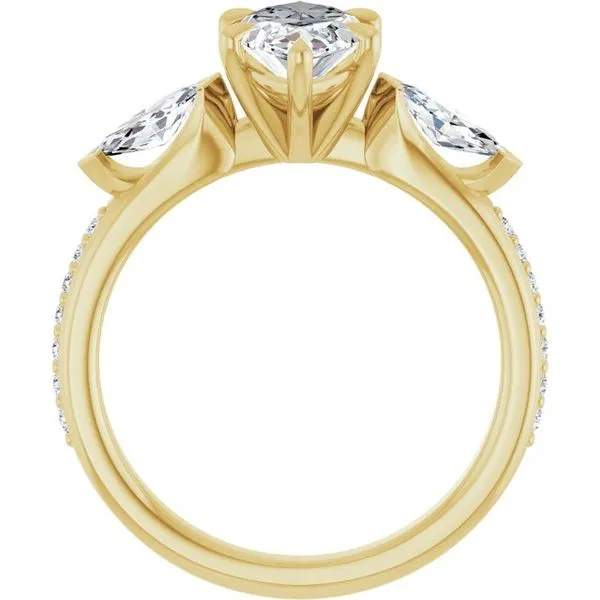 Claw-Prong Three-Stone Engagement Ring Image 2 Don's Jewelry & Design Washington, IA