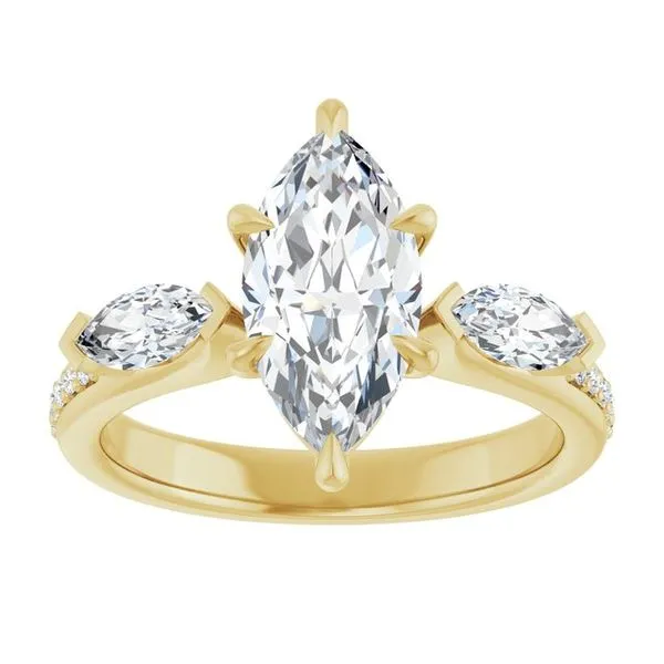Claw-Prong Three-Stone Engagement Ring Image 3 J. West Jewelers Round Rock, TX