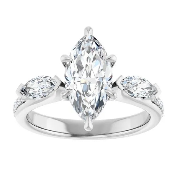 Claw-Prong Three-Stone Engagement Ring Image 3 Futer Bros Jewelers York, PA