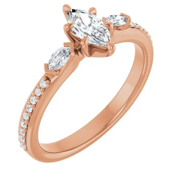 Claw-Prong Three-Stone Engagement Ring Arezzo Jewelers Elmwood Park, IL