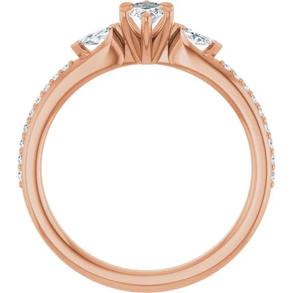 Claw-Prong Three-Stone Engagement Ring Image 2 Arezzo Jewelers Elmwood Park, IL