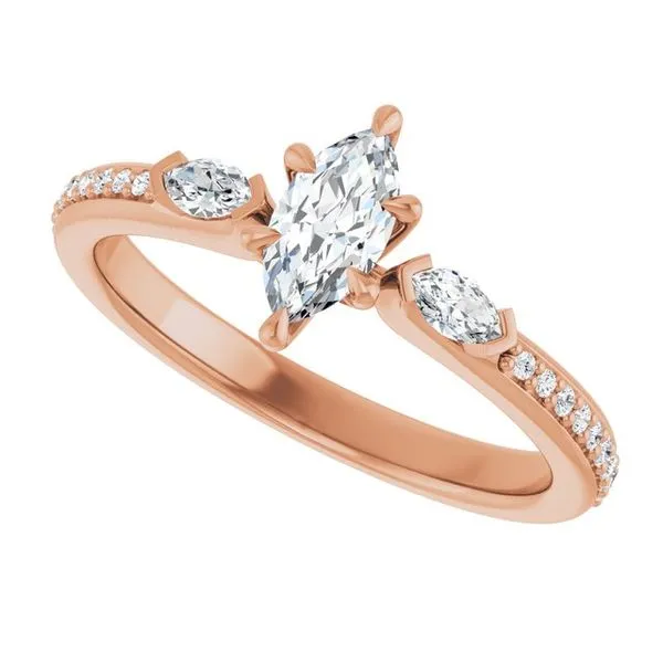 Claw-Prong Three-Stone Engagement Ring Image 5 J. West Jewelers Round Rock, TX