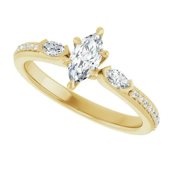 Claw-Prong Three-Stone Engagement Ring Image 5 Arezzo Jewelers Elmwood Park, IL