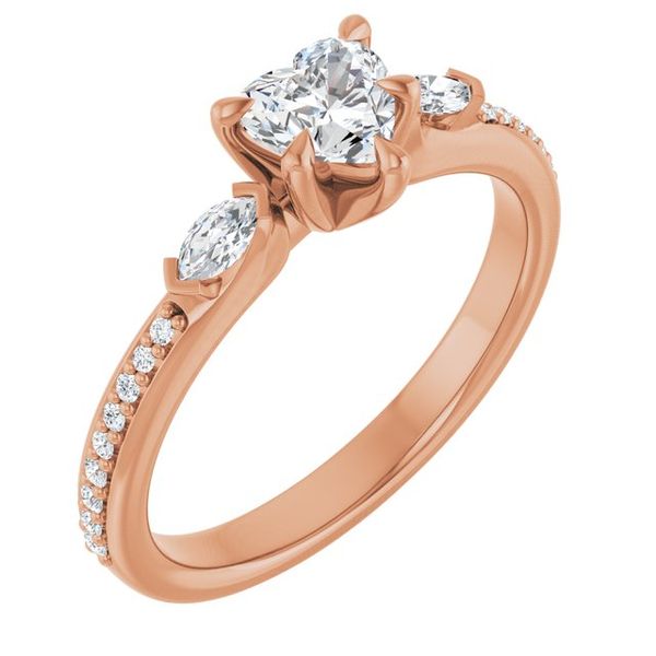Claw-Prong Three-Stone Engagement Ring