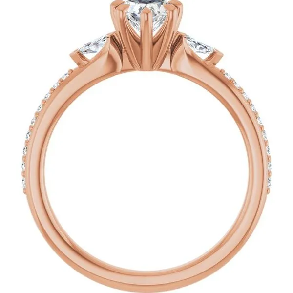 Claw-Prong Three-Stone Engagement Ring Image 2 J. West Jewelers Round Rock, TX
