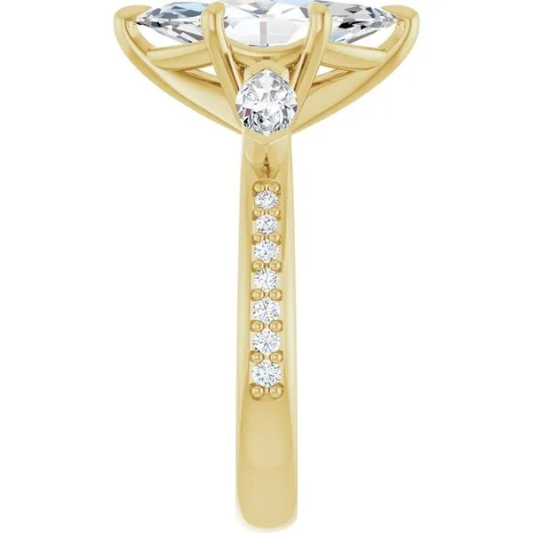 Claw-Prong Three-Stone Engagement Ring Image 4 J. Thomas Jewelers Rochester Hills, MI