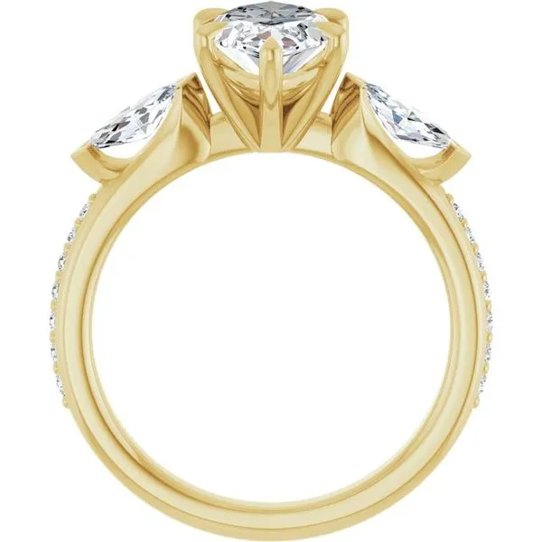 Claw-Prong Three-Stone Engagement Ring Image 2 J. Thomas Jewelers Rochester Hills, MI