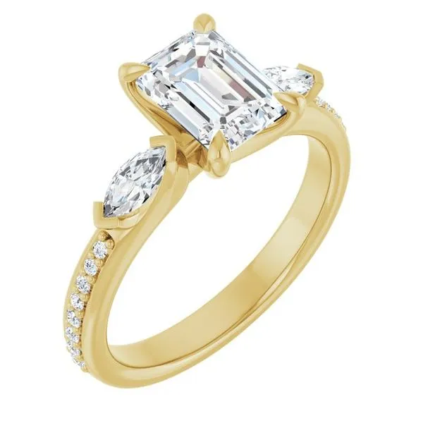 Claw-Prong Three-Stone Engagement Ring Raleigh Diamond Fine Jewelry Raleigh, NC