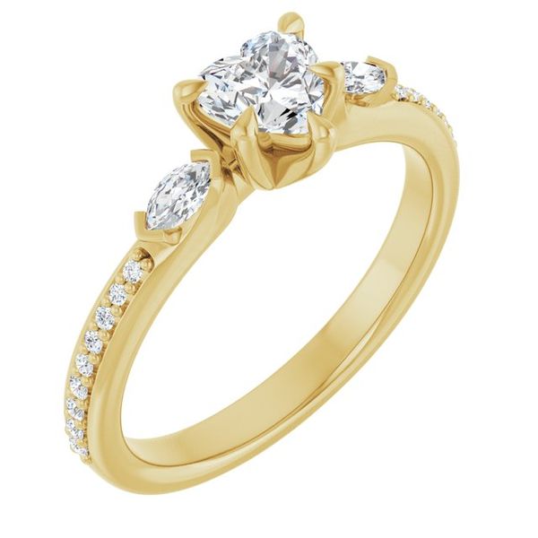 Claw-Prong Three-Stone Engagement Ring