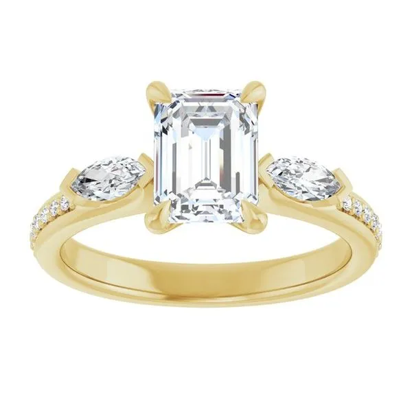 Claw-Prong Three-Stone Engagement Ring Image 3 The Jewelry Source El Segundo, CA