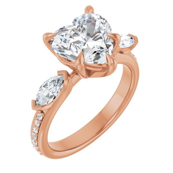 Claw-Prong Three-Stone Engagement Ring